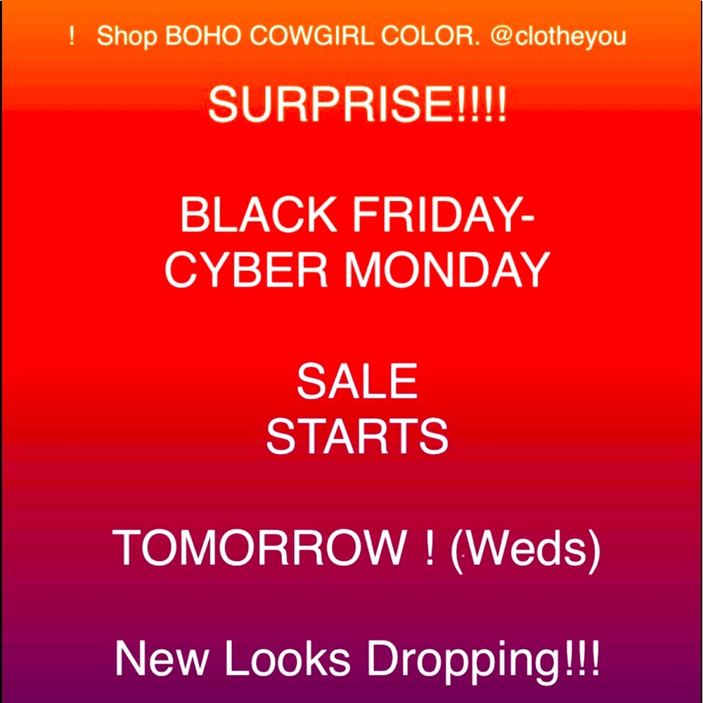 SURPRISE!!!!! EPIC BLACK FRIDAY SALE STARTS TOMORROW!! DON’T MISS IT! DEEP CUTS